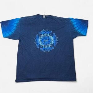 Vintage Y2K Gov't Mule About To Rage Tour Blue Tribal Tie-Dye Sundog T-Shirt XL